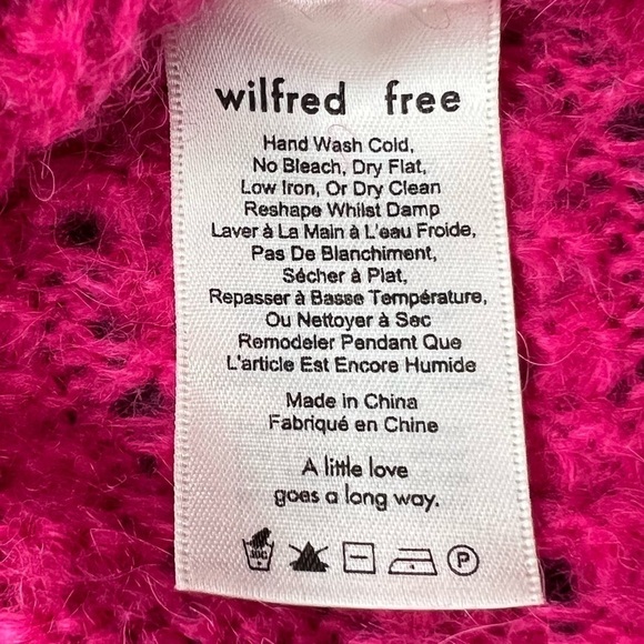 Aritzia Wilfred Free Fortune Alpaca & Mohair Fuchsia Pink Sweater - Size XS - Picture 9 of 10